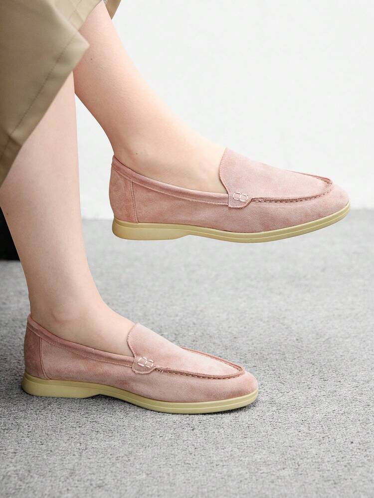 CUCCOO BIZCHIC Women's Fashion Suede Comfortable Slip-On Loafers, Casual Flat Shoes Suitable For Outdoor, Work, Daily Wear For Christmas Spring Shoes
