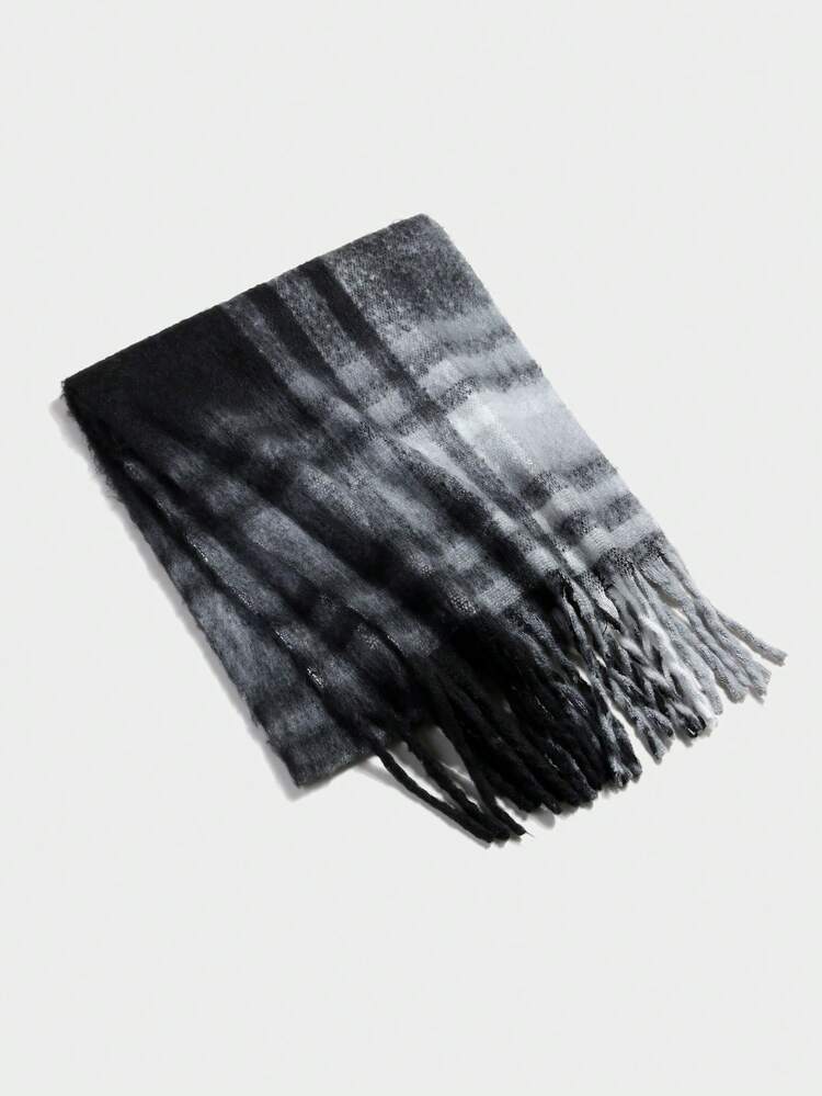 Ombre Gradient Scarf With Fringe