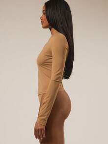 MUSERA ESSENTIALS 长袖圆领休闲上衣，适合秋季、冬季、秋冬季日常穿着，舒适保暖，是春夏季度假休闲的理想之选。 - 駝色 - 查看 3