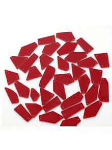 50 piezas de formas aleatorias con doble orificio, espejos acrílicos de colores múltiples para manualidades DIY, accesorios de moda, parches de lentejuelas - Multicolor - Ver 2