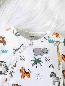 SHEIN Vintaside Kids 2件套可爱动物印花连体衣，秋季