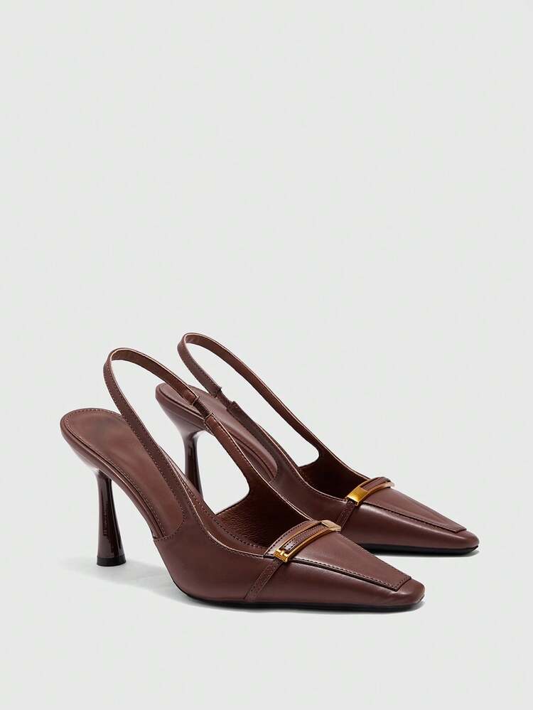 CUCCOO BIZCHIC Women's Fashion Black Patent Leather Slim High Heel Pumps, Suitable For Commuting, Dates, Gatherings, Parties And Other Occasions Valentine's Day - Brown - View 7