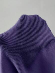 RosyDaze Women's Casual Solid Color Crew Neck Long Sleeve Sweater, Autumn/Winter - Purple - View 6