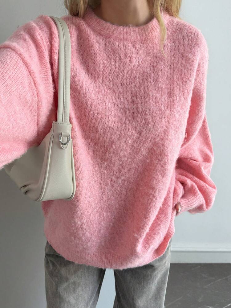Women's Loose Fit Crew Neck Casual Sweater, Autumn/Winter