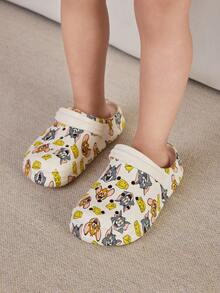 TOM & JERRY X SHEIN Cute Cartoon White Children's Slip-On Garden Clogs Toddlers & Kids Non-Slip Breathable Quick-Drying Water Shoes, Lightweight And Durable EVA Material, Unisex For Boys Girls In The House, Bthroom, Playground, Swimming Pool, Beach Shower Slides Slippers Sandals Indoor Outdoor,Cat - White - View 7