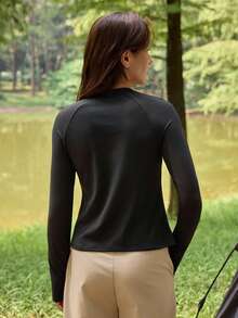 In My Nature 女士户外露营徒步运动休闲T恤 - 黑色 - 查看 8