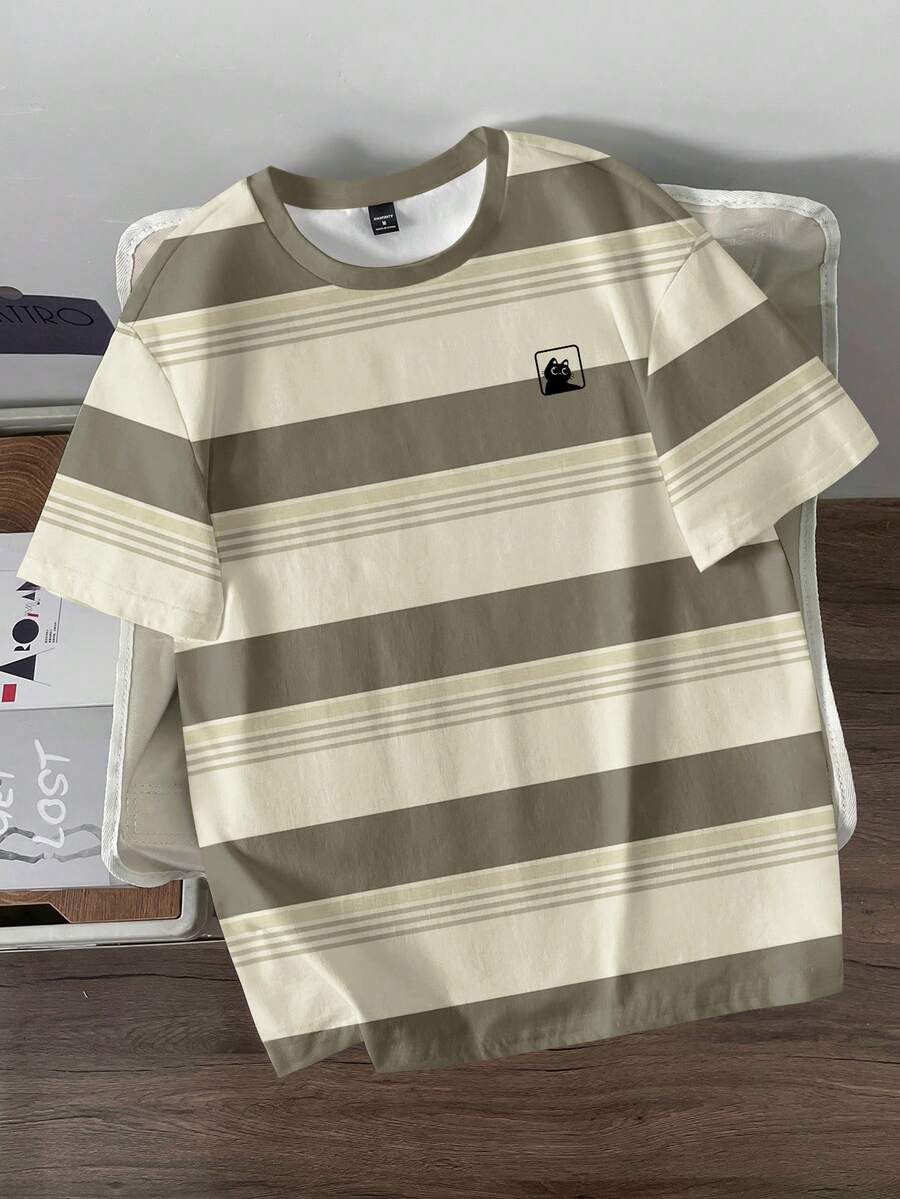 Manfinity Joysei 男士圆领短袖休闲夏季T恤，百搭 - 彩色 - 查看 1