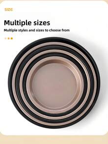 1个/3个/4个 6-10英寸黑色碳钢圆形披萨烤盘 隔热微波炉蛋糕烤盘 饼干托盘 厨房餐厅家用烘焙工具必备 - 彩色 - 查看 7