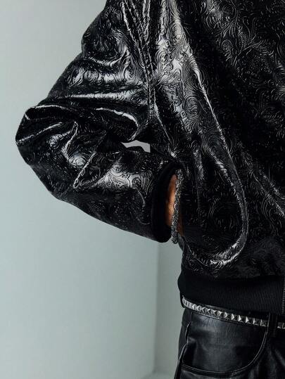 Street Life Veste en cuir zippée pour moto pour hommes