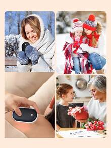 Teckwe 双面加热暖手宝，可充电便携式口袋暖手宝，持久保暖，冬季户外露营必备，圣诞礼物，暖手宝，男士礼物，圣诞袜填充物，可充电暖手宝 - 彩色 - 查看 4
