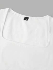 Tseoso 3 件 95% 纯棉纯色休闲百搭方领长袖女士 T 恤，黑色、白色、棕色；健身、舒适别致、修身，适合日常穿着、室内外、春秋或秋冬。 - 彩色 - 查看 5