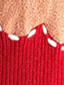 SHEIN LUNE Women's Cute Bow Romantic Sweater Dress Christmas - Burgundy - View 8