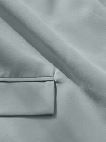 CLARA VERO Blazer With Single Button Closure And Flap Pockets, Paired With Matching High-Waist Trousers, Elegant Two Pieces Suit Set - Mint Green - View 3