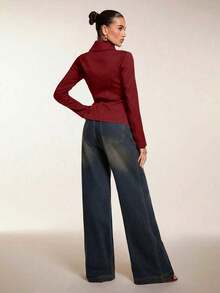 Glamine Women Front Button Slit Elegant Long Sleeve Jacket, Solid Color Winter Coat For Women, Stylish Christmas Clothes Women, Versatile Autumn Outerwear For Thanksgiving Outfit