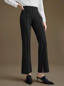 Ontre 女士百搭休闲商务裤，秋冬季理想之选 - 黑色 - 查看 5
