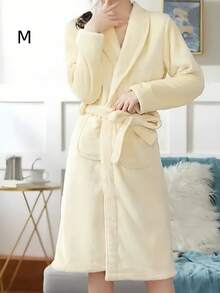 秋冬女士毛绒浴袍，加厚珊瑚绒，超柔软吸水，加大码居家酒店泳池睡袍，舒适睡衣 - 彩色 - 查看 9