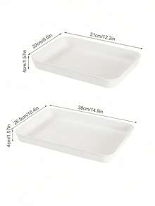 1pc Extra Large Multi-Color Tray, Rectangular Plastic TeaTray, Outdoor Picnic Plate Tray, Dessert Plate, BarbecuePlate, Suitable For Home, Living Room, Cafe, Restaurant.Wedding Party, Christmas, Halloween Decor - Multicolor - View 3