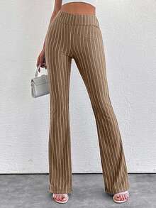 EURMUSE Flare Exstra High Waist And High Lenght Pant - Camel - View 1