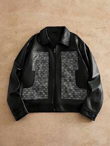 Manfinity NXTstreet Fashionable Versatile Men's Zip-Up Long Sleeve Shacket - White - View 1