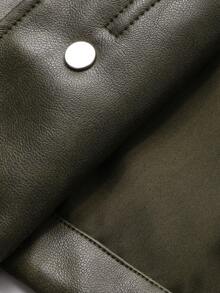 DAZY Men's PU Fabric Military Green Jacket And Coat, Autumn/Winter - Green - View 6