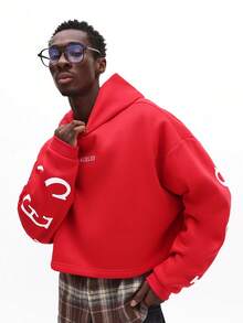 SUMWON Regulärer Oversized Hoodie mit Dropped Shoulder, Kordelzug-Kapuze und Mitteltasche, lässiger Streetwear Pullover Sweatshirt