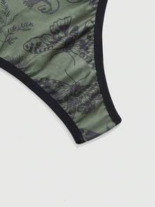 ROMWE Bộ 3 quần lót họa tiết hoa bướm bằng nhựa và kim loại Gothic cỡ lớn - Nhiều màu - Xem 3