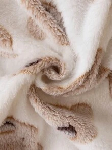 Genkimix Kids 4pcs Young BoyBear Graphic Plush Thick Print Pajama Set, Long Pants & Long Sleeve, Autumn/Winter - Brown - View 7