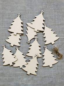 10-100个DIY木制装饰品，未完成的木制树挂饰，适用于DIY工艺品、圣诞节、家居派对装饰、最佳礼物、生日家居装饰、圣诞节装饰、房间装饰等。 - 米色 - 查看 4
