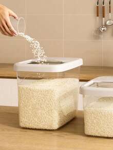 1pc Household Kitchen Insect-Proof And Moisture-Proof Rice Bucket Cereal Storage Tank Transparent Sealed Rice Box