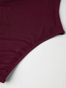 SHEIN Tall Women's Casual 2 Pieces Outfit Set, Autumn Burgundy - Burgundy - View 8
