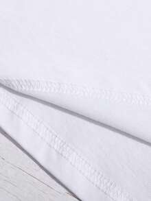 Resyla Camiseta de mujer con estampado de leopardo y gráfico numérico de cuello redondo - Blanco - Ver 5