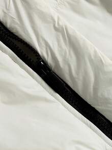 Manfinity Hypemode Men's Embroidered Design Long Sleeve Casual Drawstring Hooded Winter Jacket - White - View 6