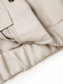 Manfinity Homme 男士长袖米色秋季外出时尚卡其色大衣，送给朋友、丈夫、男友的礼物 - 杏色 - 查看 9