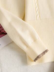 Sparklyn 秋冬新款甜美可爱针织套装，适合少女蝴蝶结饰领长袖毛衣+百褶裙，精致细节少女毛衣套装，新品上市 - 彩色 - 查看 5