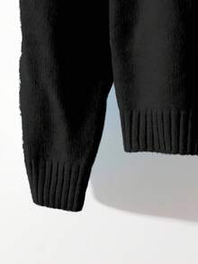 GlowEve CURVE 大码女式金属纽扣休闲长袖针织开衫 - 黑色 - 查看 4