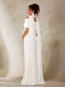 Cheriluna Maternity Maternity Photography Dress, White Long Elegant Gown, Suitable For Maternity Photoshoot - White - View 2