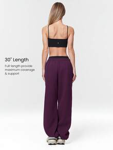 GLOWMODE 30" Everyday Fleece Be Comfy Oversized Fit Adjustable Drawstring Waist Basic Joggers With Side Pockets Daily Casual - Cherry Cola - View 4