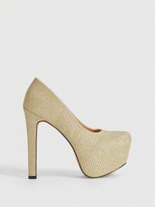 CUCCOO LuxiPop Women's Fashion Party Sequin Waterproof Platform High Heel Pumps