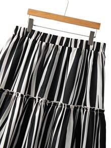 GlowEve CURVE Chân váy midi kẻ sọc dệt ôm sát cỡ lớn thanh lịch - Màu be - Xem 6