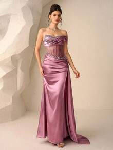 Coutiva 高端晚礼服，优雅礼服，奢华优雅 - 粉色 - 查看 8