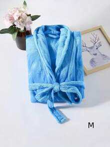 秋冬女士毛绒浴袍，加厚珊瑚绒，超柔软吸水，加大码居家酒店泳池睡袍，舒适睡衣 - 彩色 - 查看 6