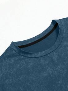 Sport MetroGents 男士圆领短袖休闲夏季百搭时尚运动T恤 - 霧霾藍 - 查看 3