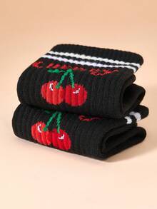 LUVLETTE 1双男女通用姜饼人圣诞新年主题中筒袜，透气吸汗，休闲百搭，适合圣诞节、秋冬季、上学及日常穿着。