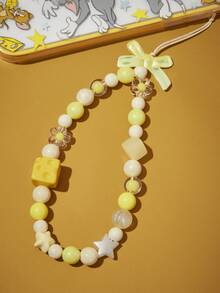 TOM & JERRY X SHEIN 趣味印花保护套设计时尚手机壳，二合一双面手机壳，带手机挂件，适用于