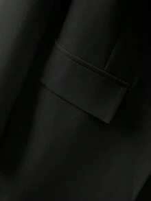 GlowEve CURVE 大码女式时尚通勤优雅印花西装外套和宽松A字裙两件套，商务休闲套装，女士西装外套套装，女士裙装套装，两件套女装，印花西装外套套装，西装裙套装，春季女装 - 黑色 - 查看 7