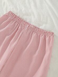 女童蝴蝶印花白色长袖上衣和经典条纹休闲裤家居服套装 - 彩色 - 查看 3