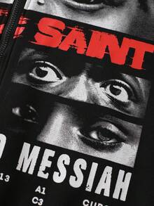 ROMWE MEN Street Life Men's Printed Sweatshirt Sweatshirt, Retro Street Style - Black - View 7