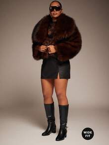 SHUZIA Giày bốt cao đến đầu gối đế vuông thời trang thoải mái có khóa cài dành cho nữ - màu đen - Xem 5