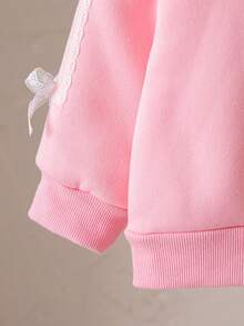 Souflis 2 Stücke/Set Mädchen Lässig hellrosa Langarm Sweatshirt und Hose Outfit, geeignet für Schule, Ausflüge und Spiel, Herbst/Winter 2025