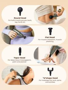 Teckwe 大功率肌肉放松器，可充电深层组织按摩枪，配备 4 个按摩头，可全身放松，终极肌肉恢复工具，塑料材质，家庭级，USB 充电，适合办公室、家庭、运动员等场合的礼物
